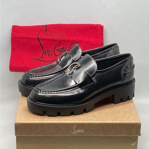 Christian Louboutin Patent Medallion Red Sole Loafers size 36 - Picture 14 of 16